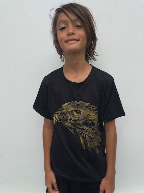 Kid's Black & Gold Eagle Tee