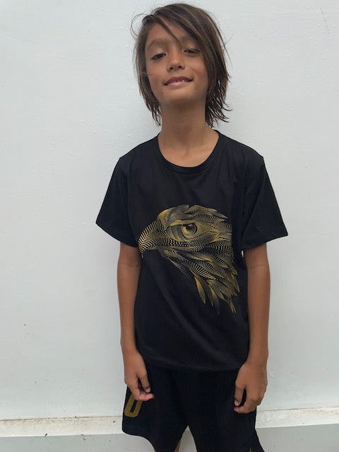 Kid's Black & Gold Eagle Tee