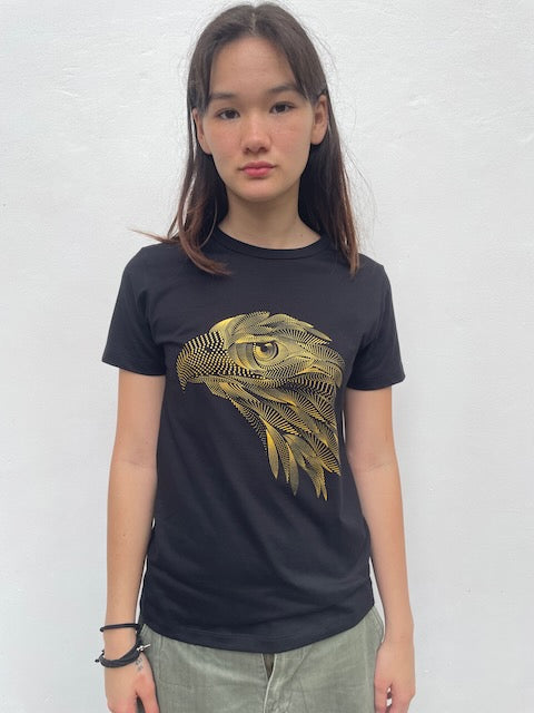 Women's Black & Gold Eagle Tee