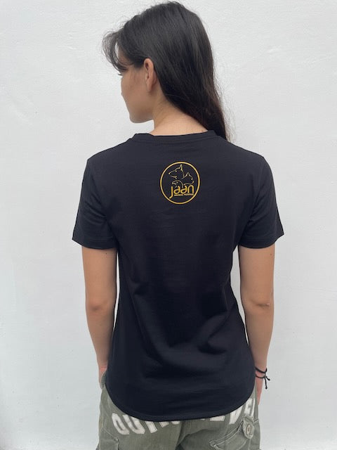Women's Black & Gold Eagle Tee