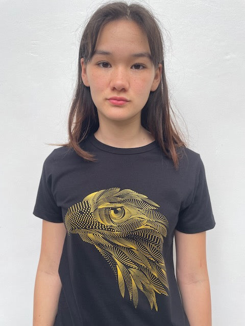 Women's Black & Gold Eagle Tee