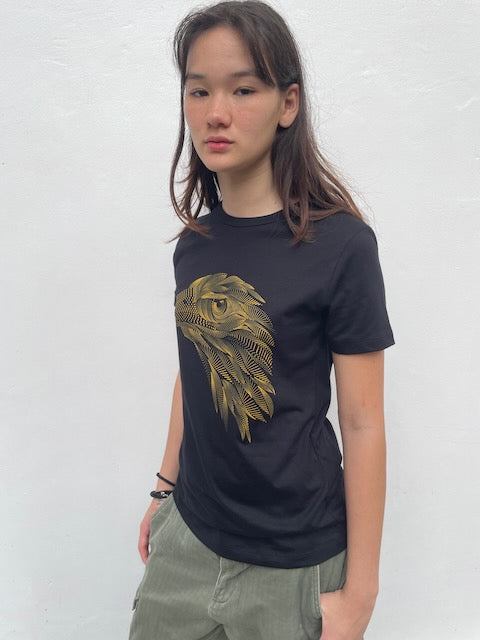Women's Black & Gold Eagle Tee