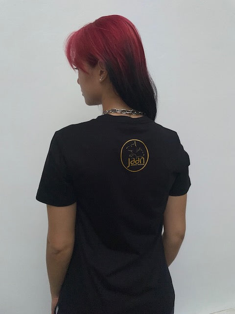 Women's Black & Gold Elephant Tee