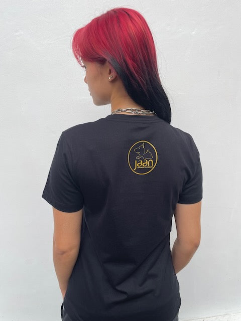 Women's Black & Gold Rhino Tee