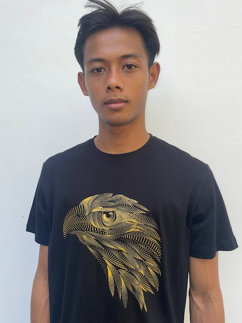 Men's Black & Gold Eagle Tee