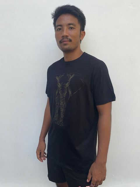 Men's Black & Gold Elephant Tee