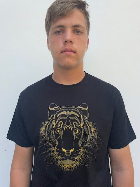 Men's Black & Gold Tiger Tee