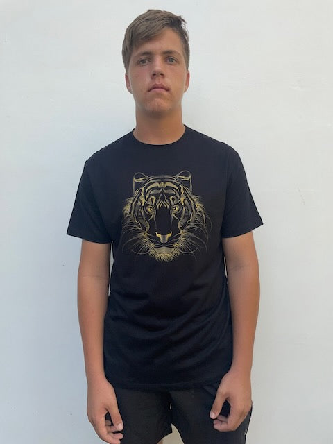 Men's Black & Gold Tiger Tee