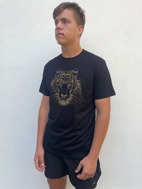 Men's Black & Gold Tiger Tee